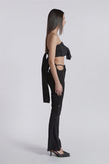 LAYERED KNOT TOP(BLACK)