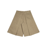 PLEATED  BERMUDA SHORTS -  BEIGE