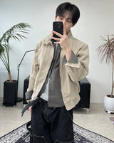 Deon Dyeing High Neck Crop Jacket