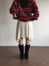 Grunge knit cutout skirt(3color)