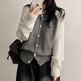 Dub Color Raglan Knit Cardigan
