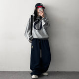 Eight shirring track training wide pants