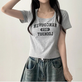 ローブレタリングスクエアネックショートスリーブTシャツ