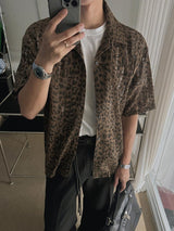 ASCLO Leopard Open Collar Short Sleeve Shirt (3color)