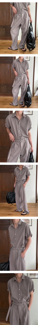 [SET UP가능] Summer belt slacks(4color)