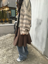 プリーツミディスカート