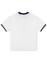 UNISEX オーバーフィットパピーサーフィンリンガーショートスリーブT　ホワイト (FCE2TS401M)