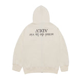 24FW UPSIDE DOWN LOGO NAPPING ZURRY HOODIE ZIP UP IVORY