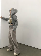 [FLEECE]クリスタルドットクロップドフードジップアップ