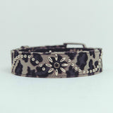 nsn leopard studs belt -gray-