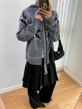 Winter Cozy No Collar Knitwear Zip-Up Cardigan