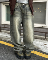 Aqua vintage washed denim pants