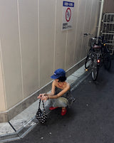 ライトブルースリークウォーターカプリバミューダワイドデニムパンツ