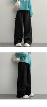 Soru Thick Pocket Carpenter Banding Wide Pants