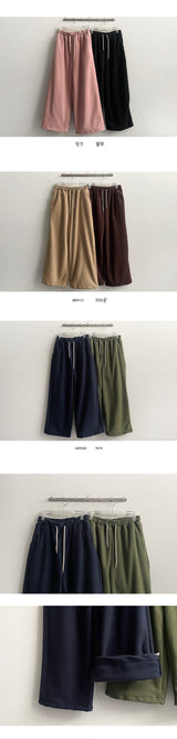 G DENストリング 厚手フリースワイドパンツ