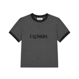 LEOPARD RINGER T-SHIRT (CHARCOAL/CHARCOAL) [WOMEN]