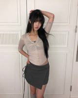 トゥナ ツイスト シャーリング 7分袖 Tシャツ