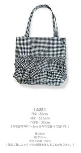 Black frill-check shoulder bag 