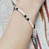 NA shell & turquoise beads bracelet