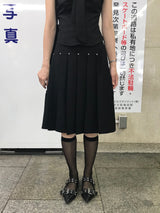 Monday Office Ball Stud Pleated Midi Skirt