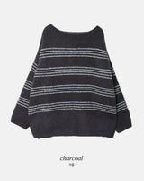 アーバンボクシーフィットワンショルダーボーダーニット (4color)