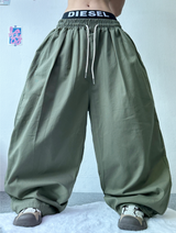 BASIC LINE BALLOON COTTON PANTS💛🤍🖤🤎💚 - 5 COLORS