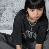 アッシュウォッシュロゴTシャツ（BLACK）