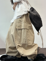 LOOSE CARGO BANDING BALLOON PARACHUTE BALLOON COTTON PANTS 💚🐣🖤 - 3 COLORS