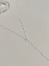 [Silver 925] キュービックドロップネックレス / ウエディングゲストルックデイリーシンプル シルバーチェーン ロング