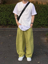 Pink light green pants pastel cotton balloon pants 3C