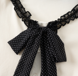 Sienne Dot Ribbon Lace Cardigan
