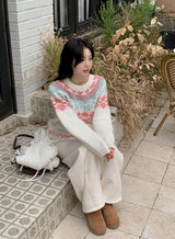 #Sorbet Ribbon Nordic Wool Knit (2color)