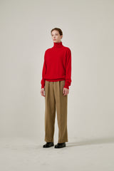 Semi wide pants (Beige)