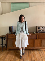 Verpan Frill Banding Midi Skirt