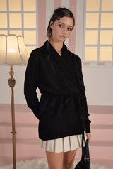 Milky wrap cardigan - black   