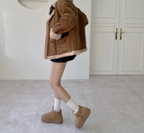 (100% SHEEPSKIN🐑🤎) 2 COLORS キュートフェミニンバターセミショートマウンテンコート