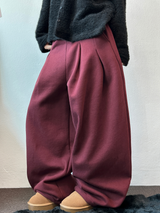 M,XL🤎2SIZE🤎 DOUBLE PINTUCK WIDE LONG BALLOON PANTS ❤🤎🖤🩶4COLOR