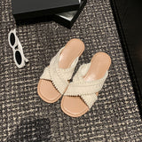 Cross Weave Open-Toe Strap Sandals
