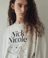 NICOLE NARCISSUS FLOWER CROP SWEATSHIRT_CREAM