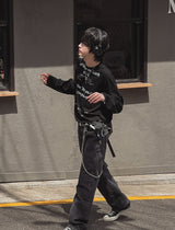 Carry Of Back Lettering Denim Pants