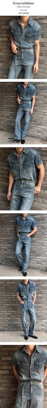 [MUSCLE FIT] クールエバーウエスタンポケットシャツ(3color)