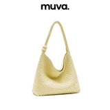 muva. Large‑Capacity Woven Tote Bag, Fashion Designer Shoulder Purse, Lazy‑Chic Summer Commute Style, New Arrival May 1
