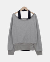 Mendi Waffle Layered Sweatshirt