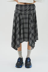 (W) Hippie Checked Skirt