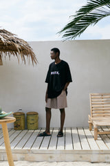 ピクセルピン二ット1/2ボックスtシャツ