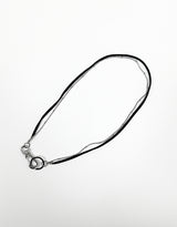 No.1184 leather & steel necklace
