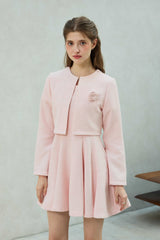 LANI TWEED CARDIGAN / PINK