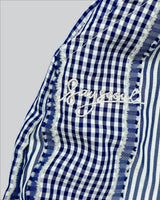 MULTI PATTERN BALLOON PANTS NAVY (SHORT FIT)