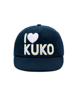 I❤︎KUKO ドット5パネルキャップ_ネイビーイエロー