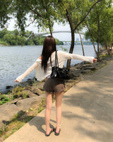 Mots Roll-up Button Shorts